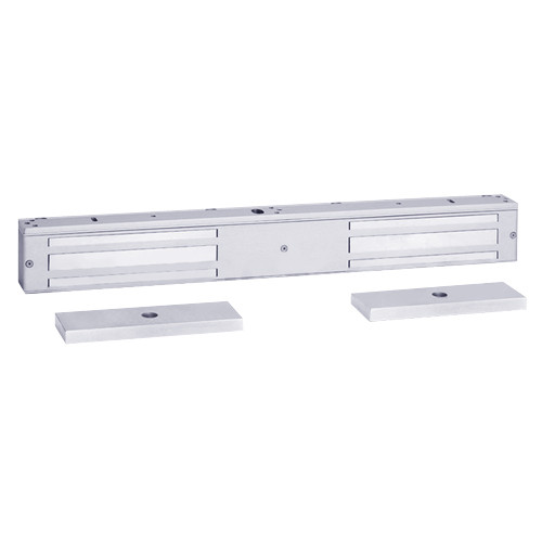 1582PD2B2A2 SDC 1580 Series 650lb Holding Force Double EM Magnetic Door Lock with Door Position Sensor, Magnetic Bond Sensor and Anti-Tamper in Bright Chrome