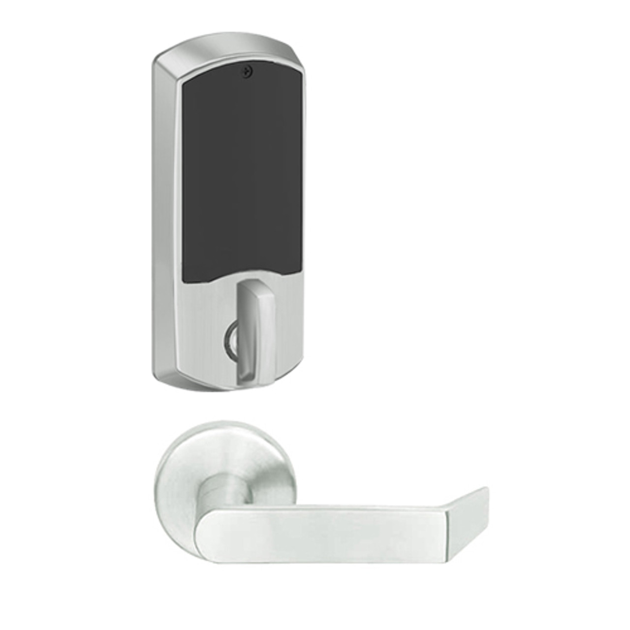 LEMD-GRW-P-06-619-00A Schlage Privacy/Apartment Wireless Greenwich Mortise Deadbolt Lock with LED and Rhodes Lever in Satin Nickel