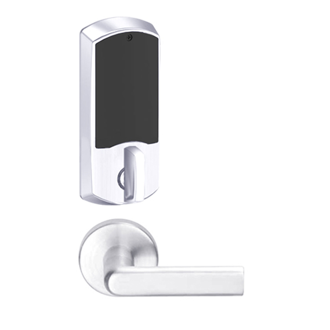 LEMD-GRW-P-01-625-00A Schlage Privacy/Apartment Wireless Greenwich Mortise Deadbolt Lock with LED and 01 Lever in Bright Chrome