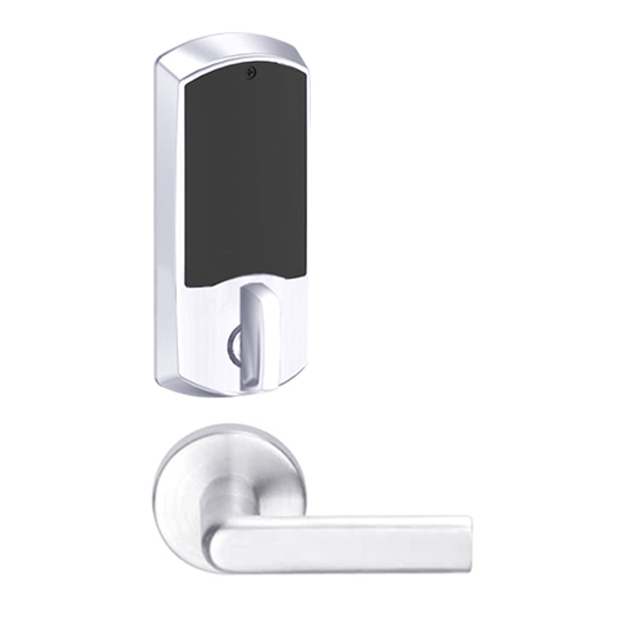 LEMD-GRW-P-01-625-00B Schlage Privacy/Apartment Wireless Greenwich Mortise Deadbolt Lock with LED and 01 Lever in Bright Chrome