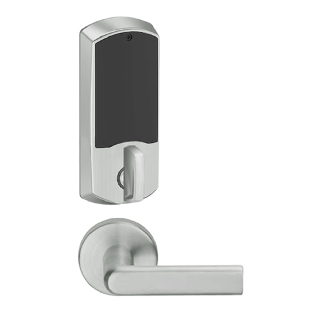 LEMD-GRW-P-01-619-00C Schlage Privacy/Apartment Wireless Greenwich Mortise Deadbolt Lock with LED and 01 Lever in Satin Nickel