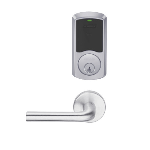 LEMD-GRW-P-02-626-00B Schlage Privacy/Apartment Wireless Greenwich Mortise Deadbolt Lock with LED and 02 Lever in Satin Chrome