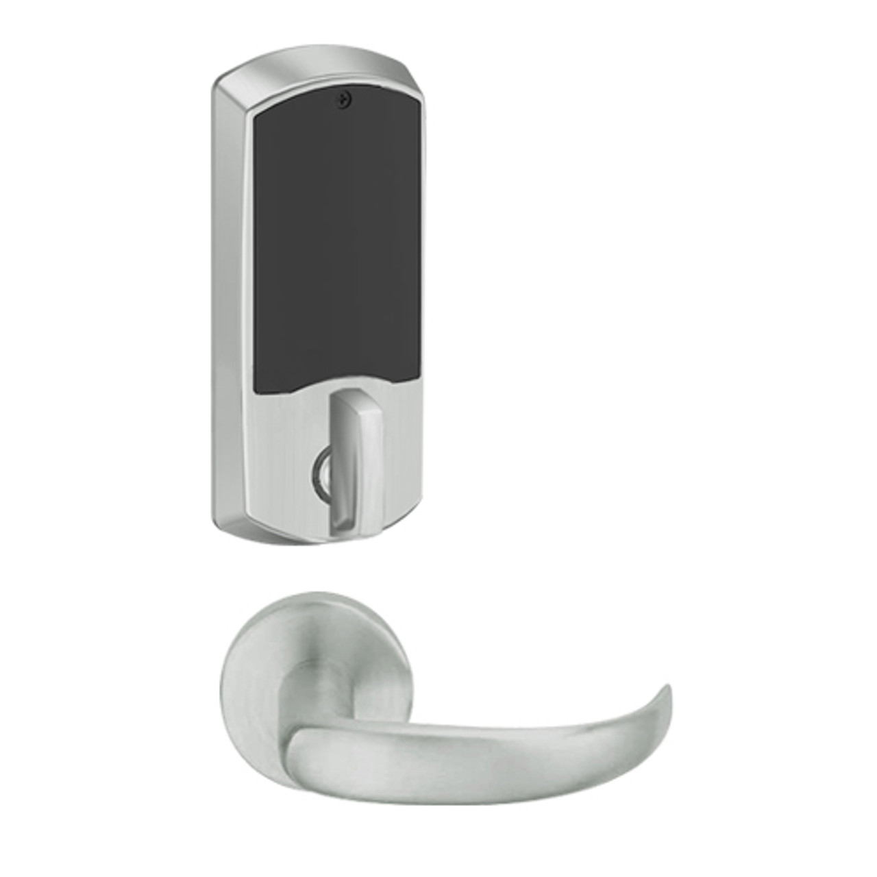 LEMD-GRW-L-17-619-00B Schlage Less Cylinder Privacy/Apartment Wireless Greenwich Mortise Deadbolt Lock with LED and Sparta Lever in Satin Nickel