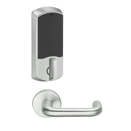 LEMD-GRW-L-03-619-00A Schlage Less Cylinder Privacy/Apartment Wireless Greenwich Mortise Deadbolt Lock with LED and Tubular Lever in Satin Nickel