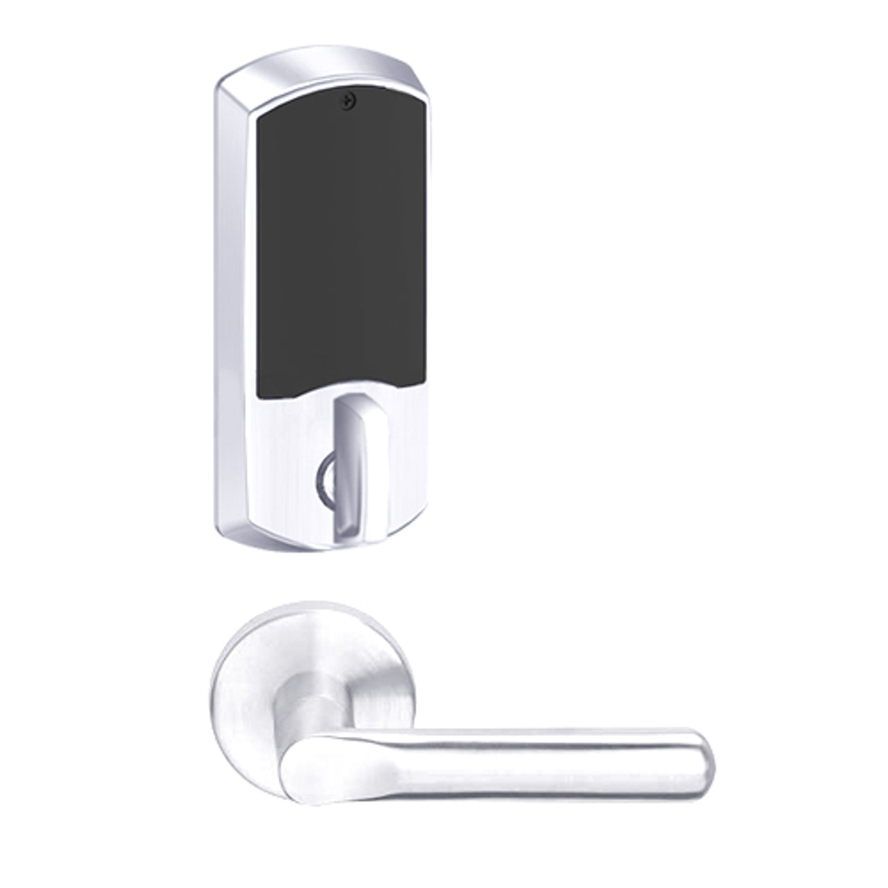 LEMD-GRW-L-18-625-00B Schlage Less Cylinder Privacy/Apartment Wireless Greenwich Mortise Deadbolt Lock with LED and 18 Lever in Bright Chrome