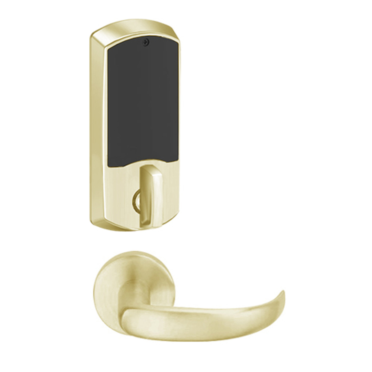 LEMD-GRW-J-17-606-00A Schlage Privacy/Apartment Wireless Greenwich Mortise Deadbolt Lock with LED and Sparta Lever Prepped for FSIC in Satin Brass