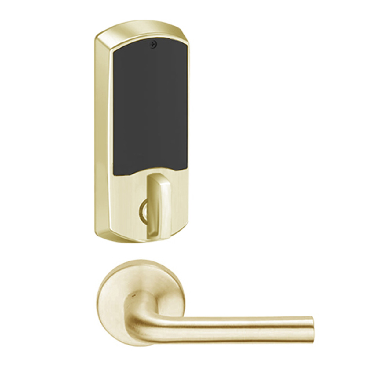 LEMD-GRW-J-02-606-00C Schlage Privacy/Apartment Wireless Greenwich Mortise Deadbolt Lock with LED and 02 Lever Prepped for FSIC in Satin Brass