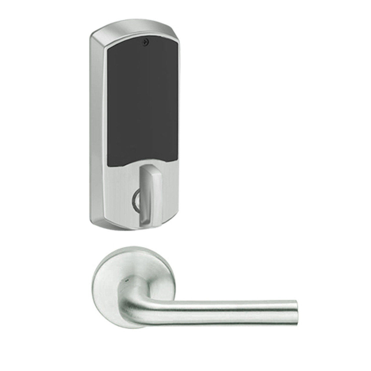 LEMD-GRW-J-02-619-00C Schlage Privacy/Apartment Wireless Greenwich Mortise Deadbolt Lock with LED and 02 Lever Prepped for FSIC in Satin Nickel