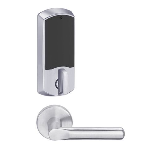 LEMD-GRW-J-18-626-00A Schlage Privacy/Apartment Wireless Greenwich Mortise Deadbolt Lock with LED and 18 Lever Prepped for FSIC in Satin Chrome