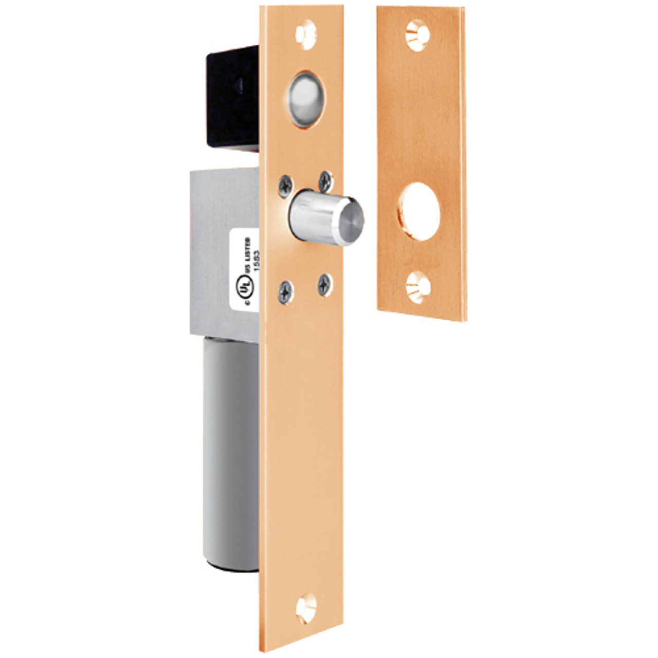 1291AHGDB SDC Failsecure Spacesaver Mortise Bolt Lock with Door Position and Bolt Position Sensor in Satin Bronze