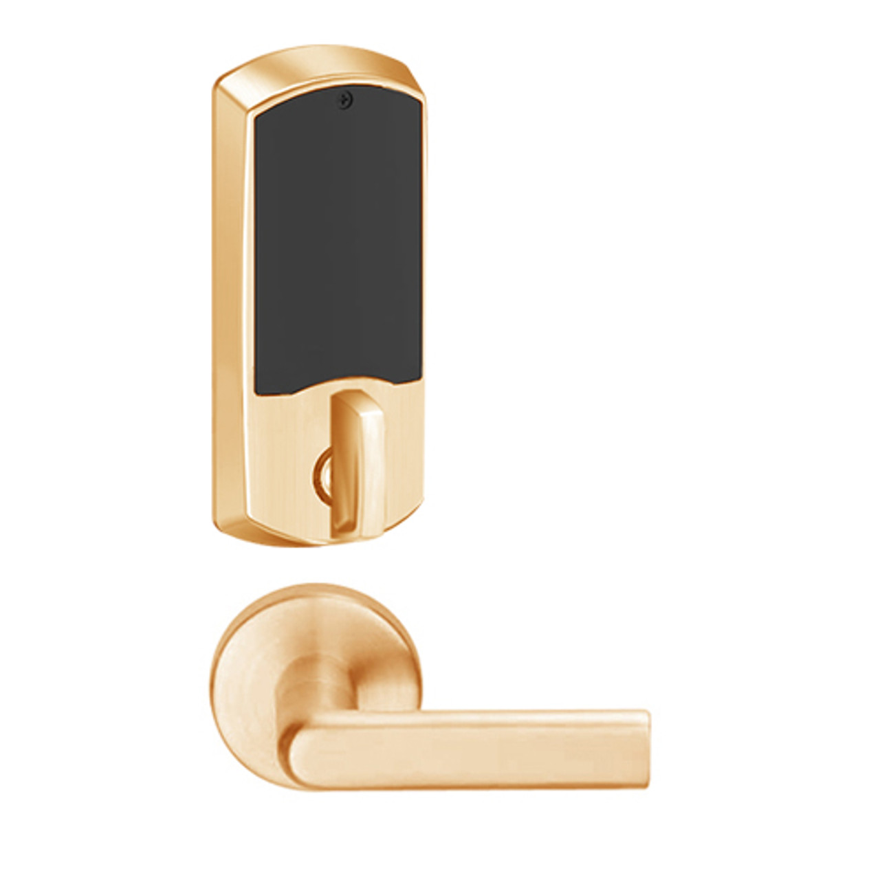 LEMD-GRW-BD-01-612-00B Schlage Privacy/Apartment Wireless Greenwich Mortise Deadbolt Lock with LED and 01 Lever Prepped for SFIC in Satin Bronze