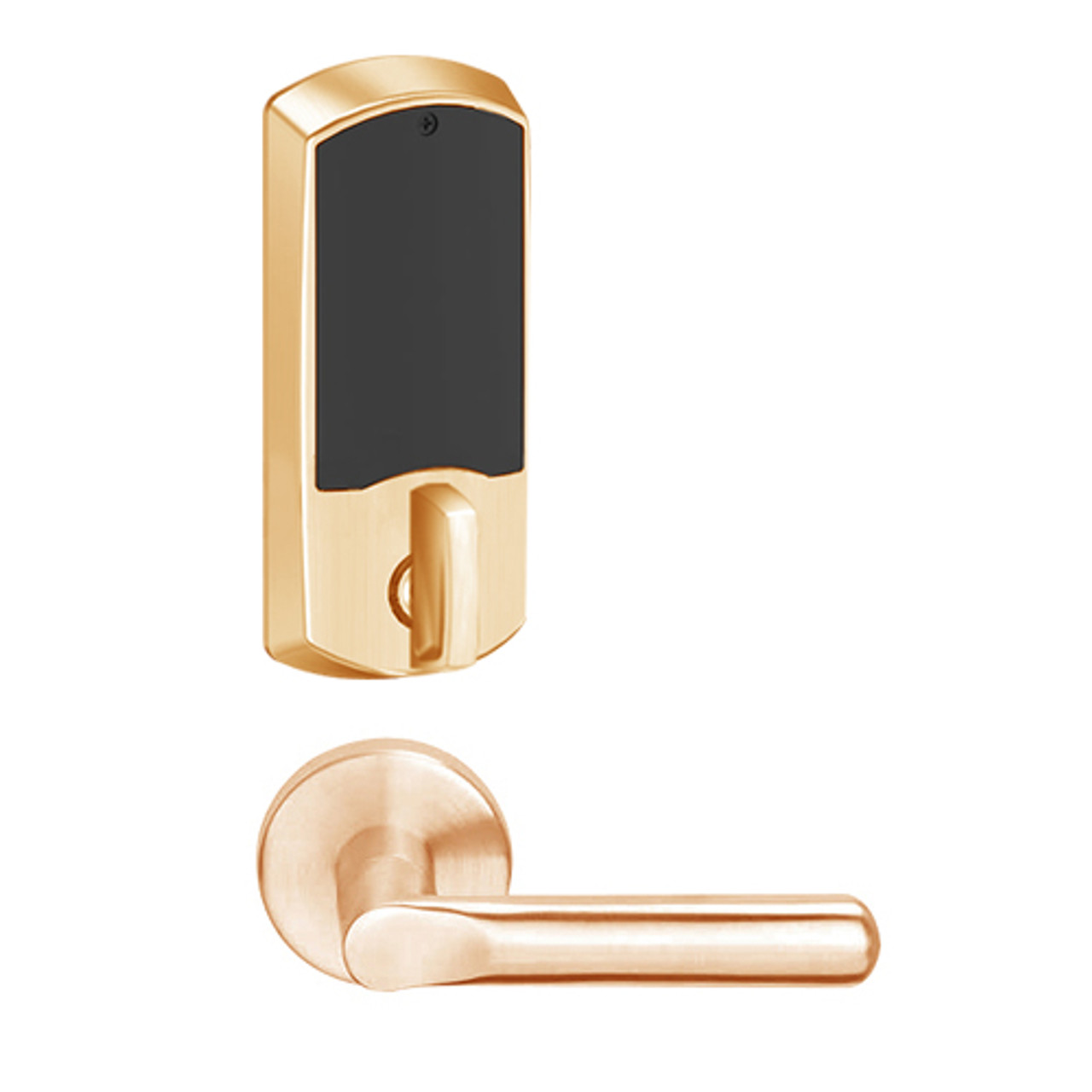 LEMD-GRW-BD-18-612-00A Schlage Privacy/Apartment Wireless Greenwich Mortise Deadbolt Lock with LED and 18 Lever Prepped for SFIC in Satin Bronze