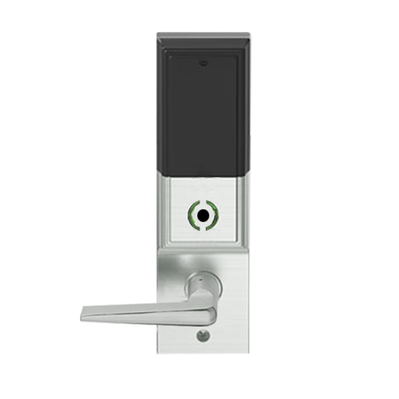 LEMS-ADD-P-05-619 Schlage Storeroom Wireless Addison Mortise Lock with LED and 05 Lever in Satin Nickel