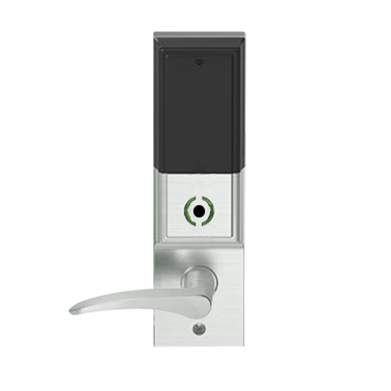 LEMS-ADD-P-12-619-RH Schlage Storeroom Wireless Addison Mortise Lock with LED and 12 Lever in Satin Nickel