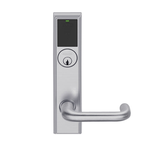 LEMB-ADD-P-03-626 Schlage Privacy/Office Wireless Addison Mortise Lock with Push Button, LED and Tubular Lever in Satin Chrome