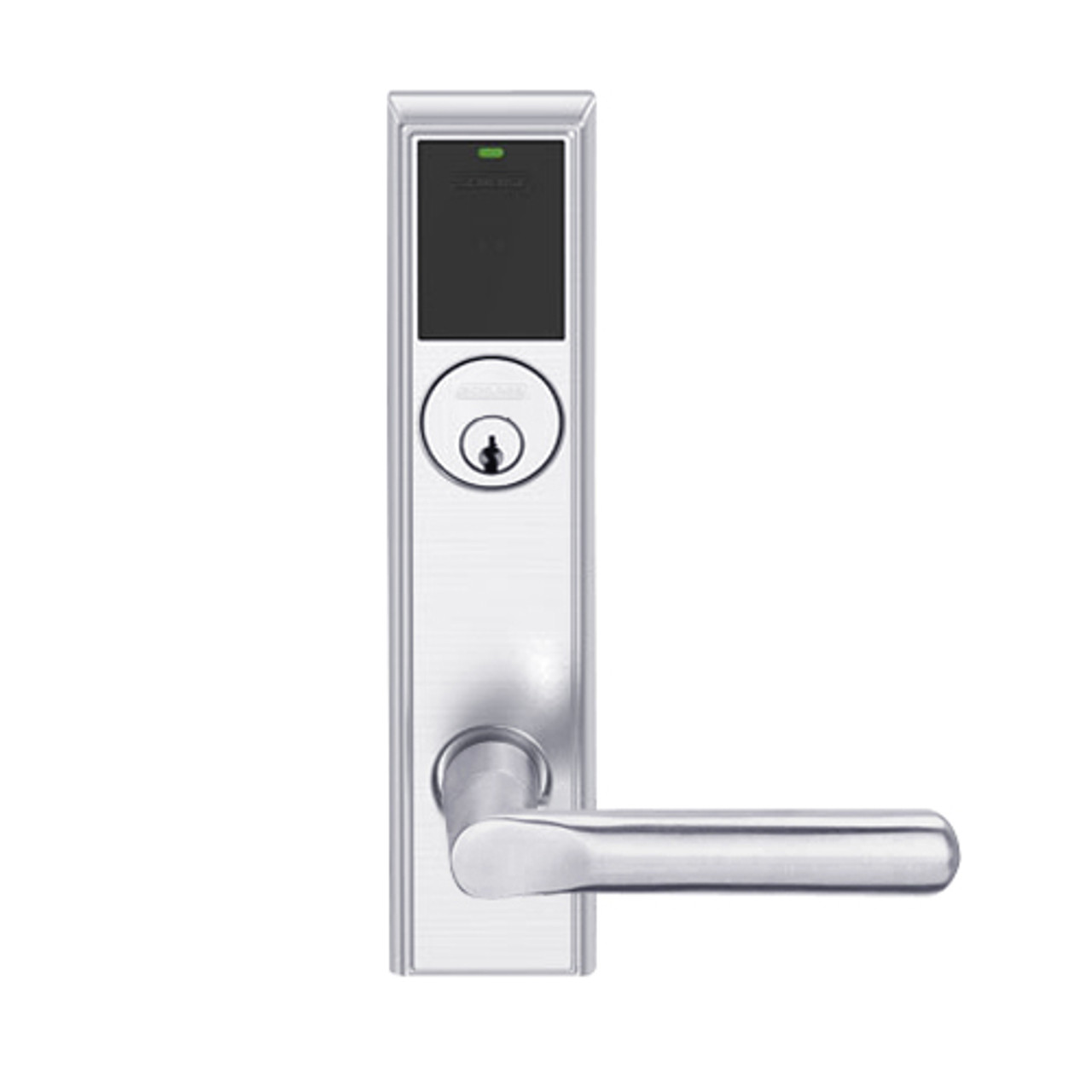 LEMB-ADD-P-18-625 Schlage Privacy/Office Wireless Addison Mortise Lock with Push Button, LED and 18 Lever in Bright Chrome