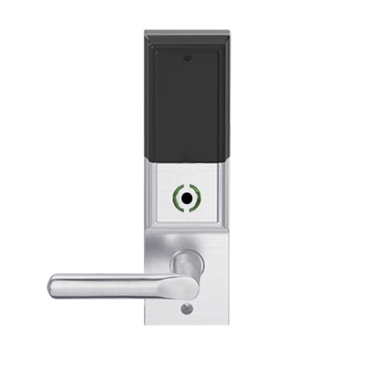 LEMB-ADD-P-18-626AM Schlage Privacy/Office Wireless Addison Mortise Lock with Push Button, LED and 18 Lever in Satin Chrome Antimicrobial