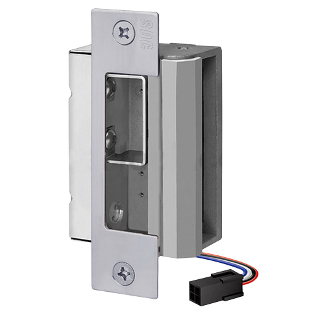 55-DQ-LBM/LCM-DBM-R SDC 55 Series UniFLEX Heavy Duty Electric Strike with Door Secure Monitor and Deadbolt Monitor in Dull Chrome