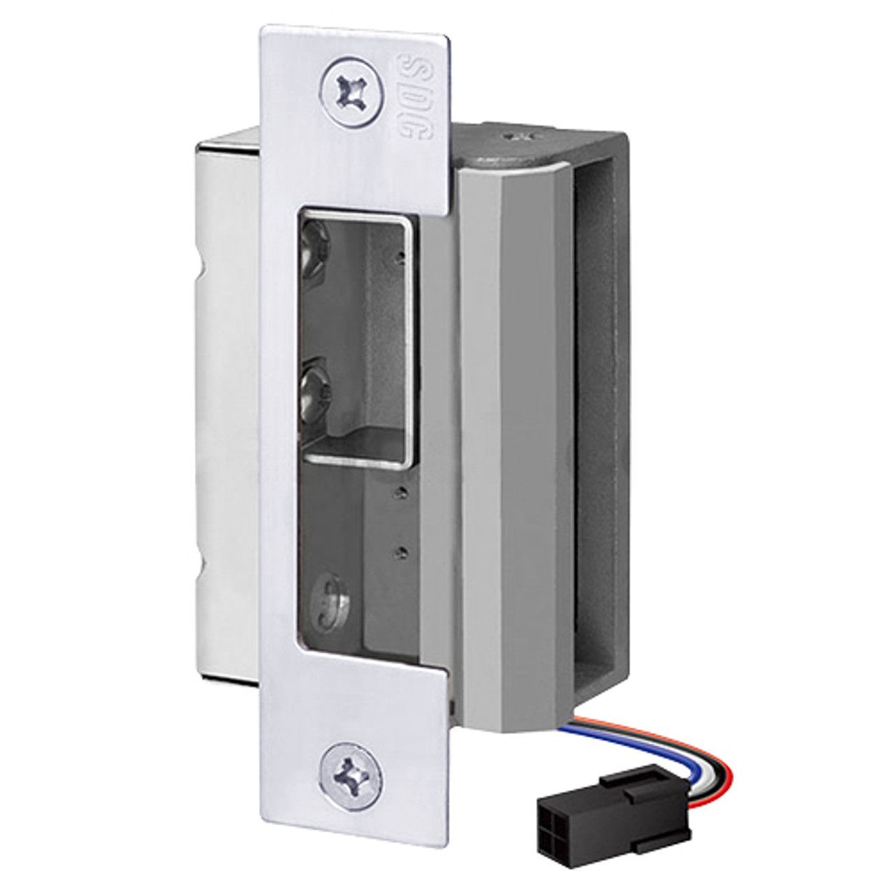 55-EP-LBM/LCM-DBM-L SDC 55 Series UniFLEX Heavy Duty Electric Strike with Door Secure Monitor and Deadbolt Monitor in Bright Chrome