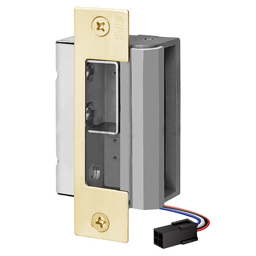 55-ED-LBM/LCM-DBM-R SDC 55 Series UniFLEX Heavy Duty Electric Strike with Door Secure Monitor and Deadbolt Monitor in Dull Brass