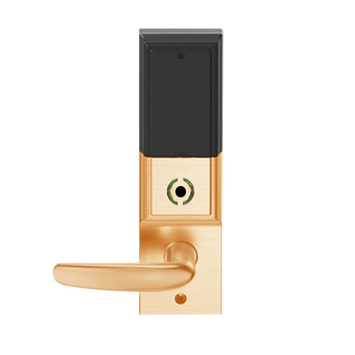 LEMB-ADD-L-07-612 Schlage Less Mortise Cylinder Privacy/Office Wireless Addison Mortise Lock with Push Button, LED and Athens Lever in Satin Bronze
