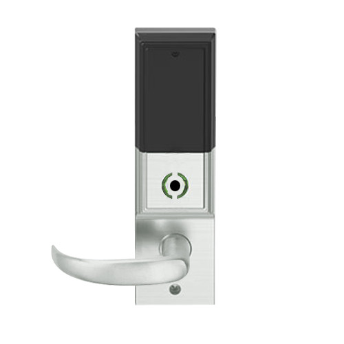 LEMB-ADD-L-17-619 Schlage Less Mortise Cylinder Privacy/Office Wireless Addison Mortise Lock with Push Button, LED and Sparta Lever in Satin Nickel