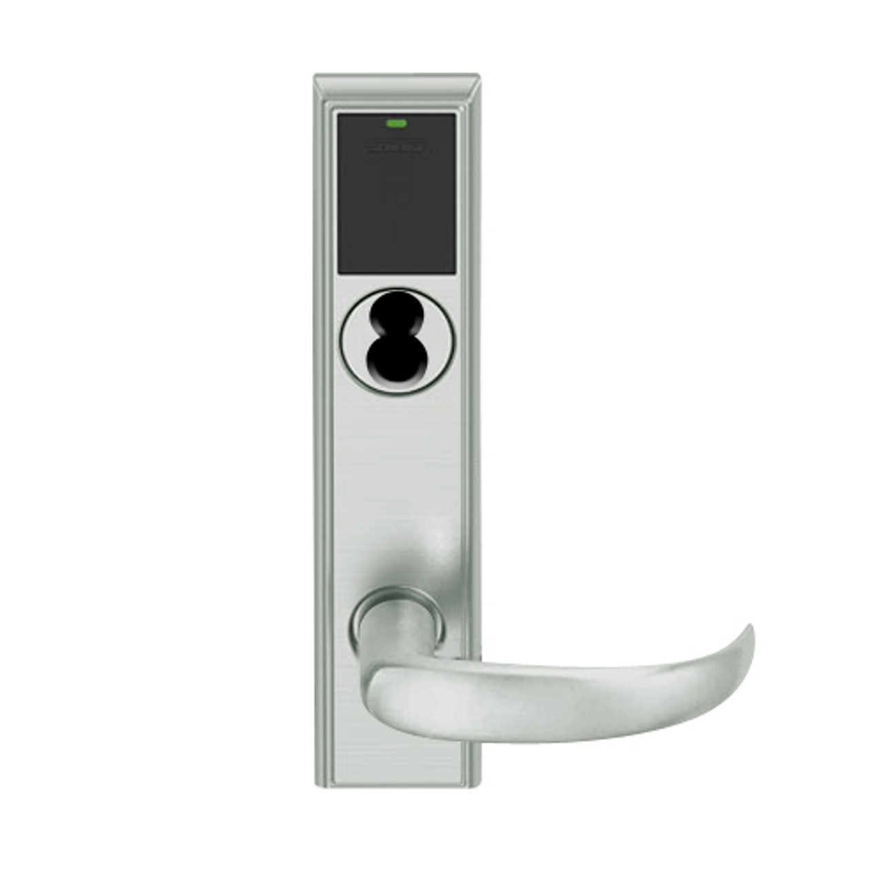 LEMS-ADD-J-17-619 Schlage Storeroom Wireless Addison Mortise Lock with LED and Sparta Lever Prepped for FSIC in Satin Nickel