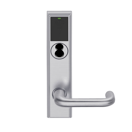 LEMS-ADD-J-03-626 Schlage Storeroom Wireless Addison Mortise Lock with LED and Tubular Lever Prepped for FSIC in Satin Chrome