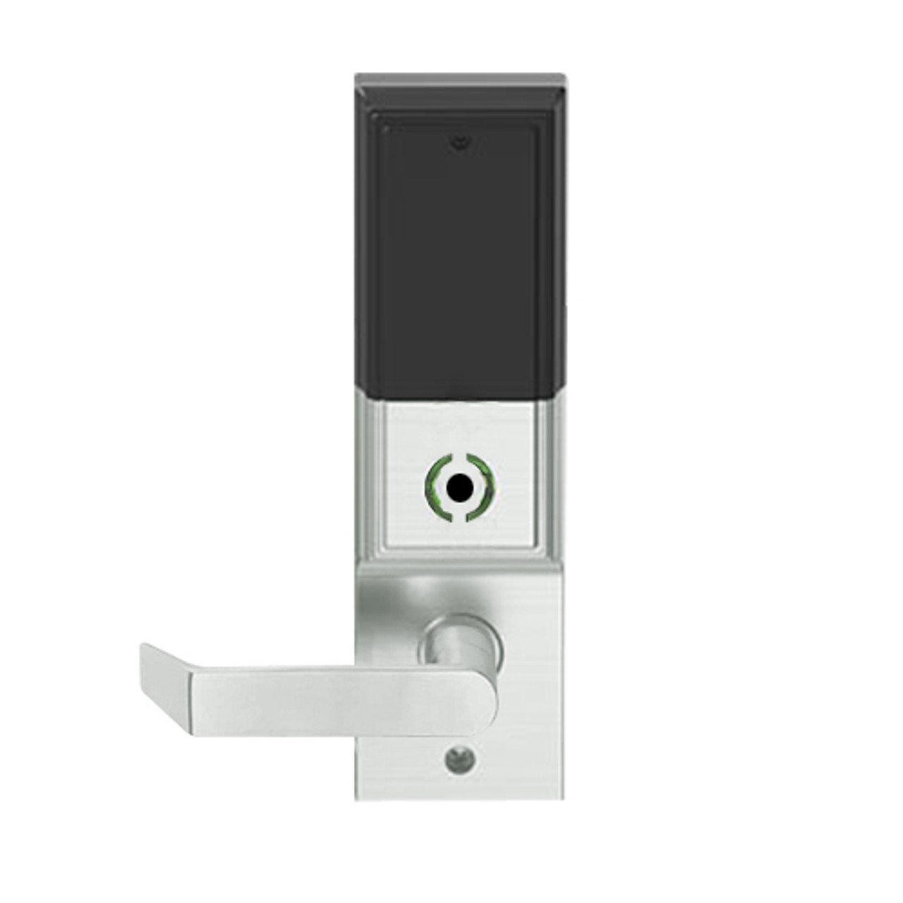 LEMS-ADD-J-06-619 Schlage Storeroom Wireless Addison Mortise Lock with LED and Rhodes Lever Prepped for FSIC in Satin Nickel