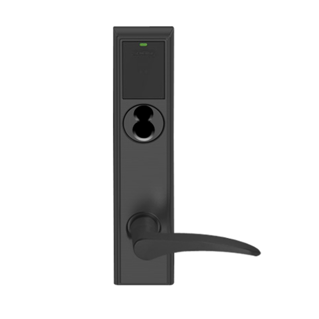 LEMS-ADD-J-12-622-LH Schlage Storeroom Wireless Addison Mortise Lock with LED and 12 Lever Prepped for FSIC in Matte Black