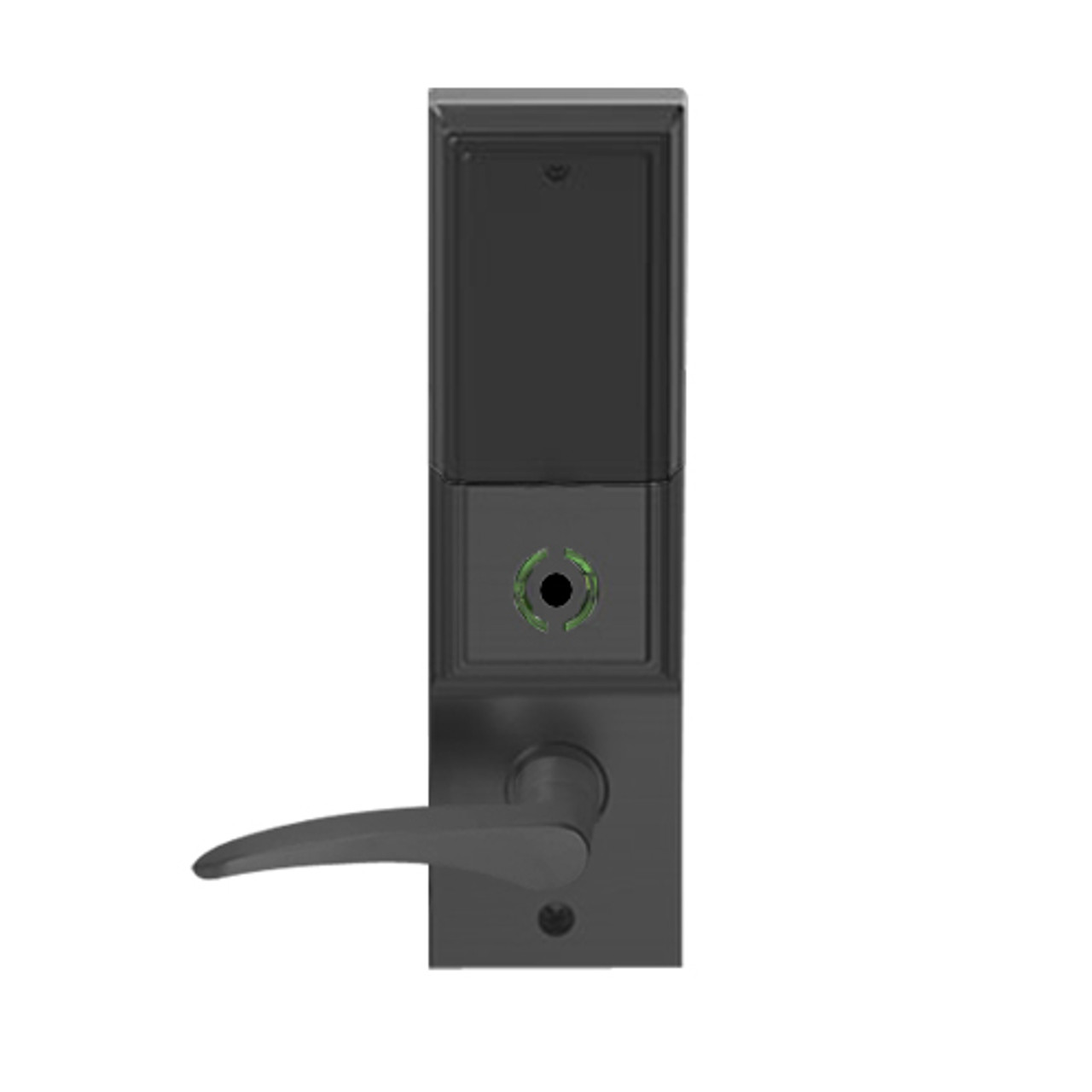 LEMS-ADD-J-12-622-RH Schlage Storeroom Wireless Addison Mortise Lock with LED and 12 Lever Prepped for FSIC in Matte Black