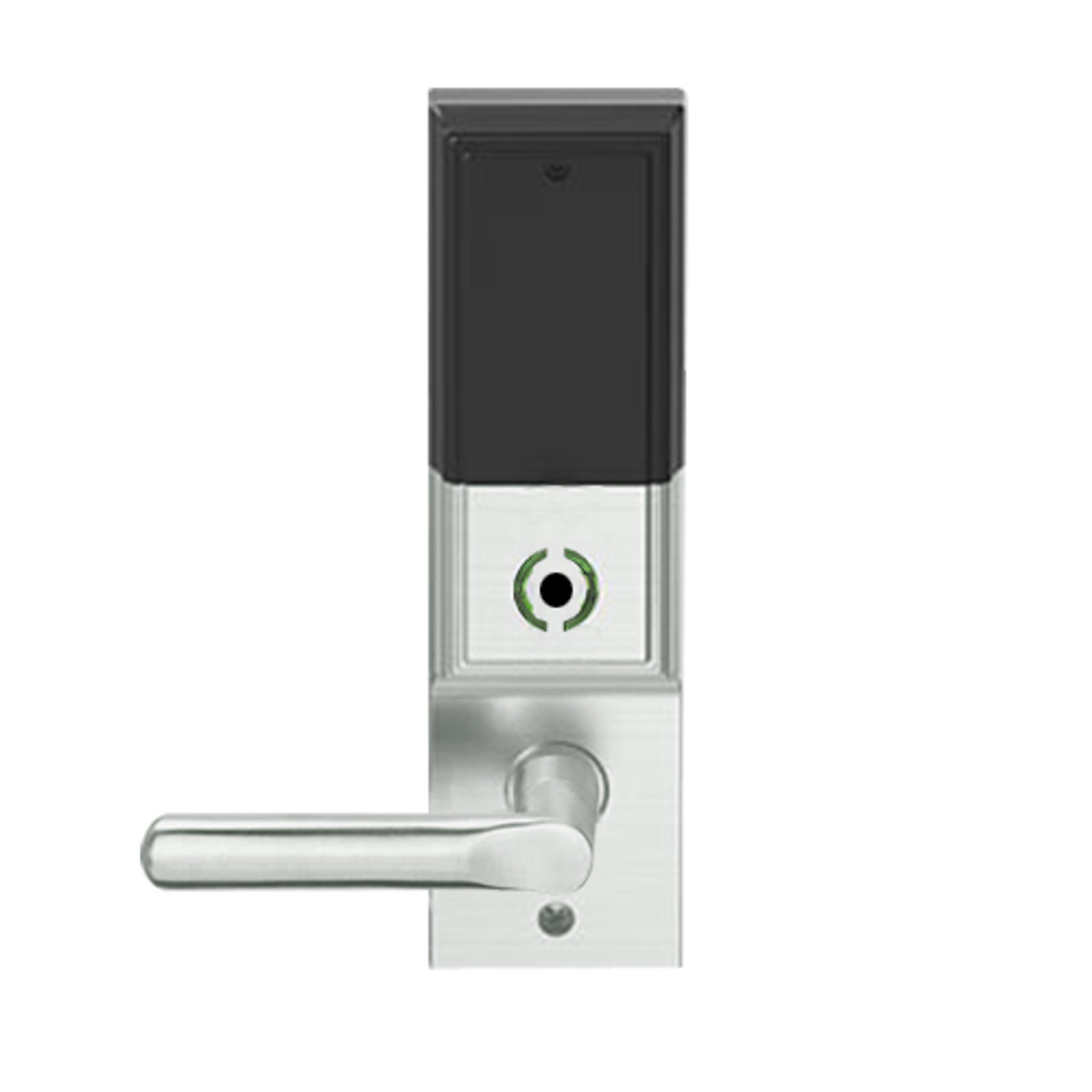 LEMS-ADD-J-18-619 Schlage Storeroom Wireless Addison Mortise Lock with LED and 18 Lever Prepped for FSIC in Satin Nickel
