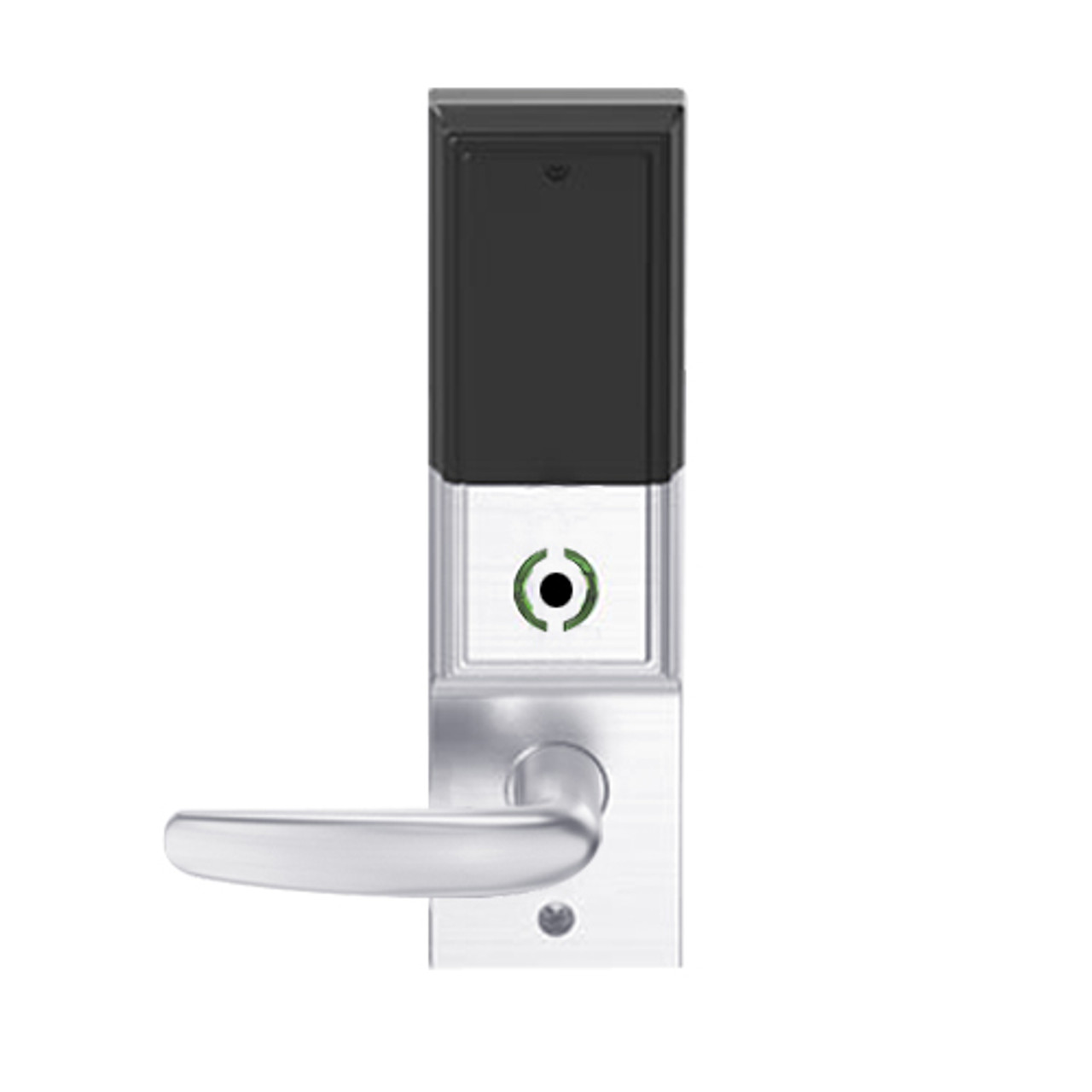 LEMB-ADD-J-07-625 Schlage Privacy/Office Wireless Addison Mortise Lock with Push Button, LED and Athens Lever Prepped for FSIC in Bright Chrome