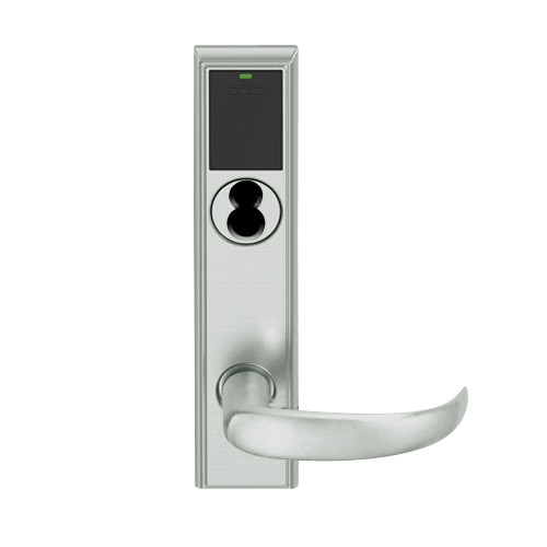 LEMB-ADD-J-17-619 Schlage Privacy/Office Wireless Addison Mortise Lock with Push Button, LED and Sparta Lever Prepped for FSIC in Satin Nickel