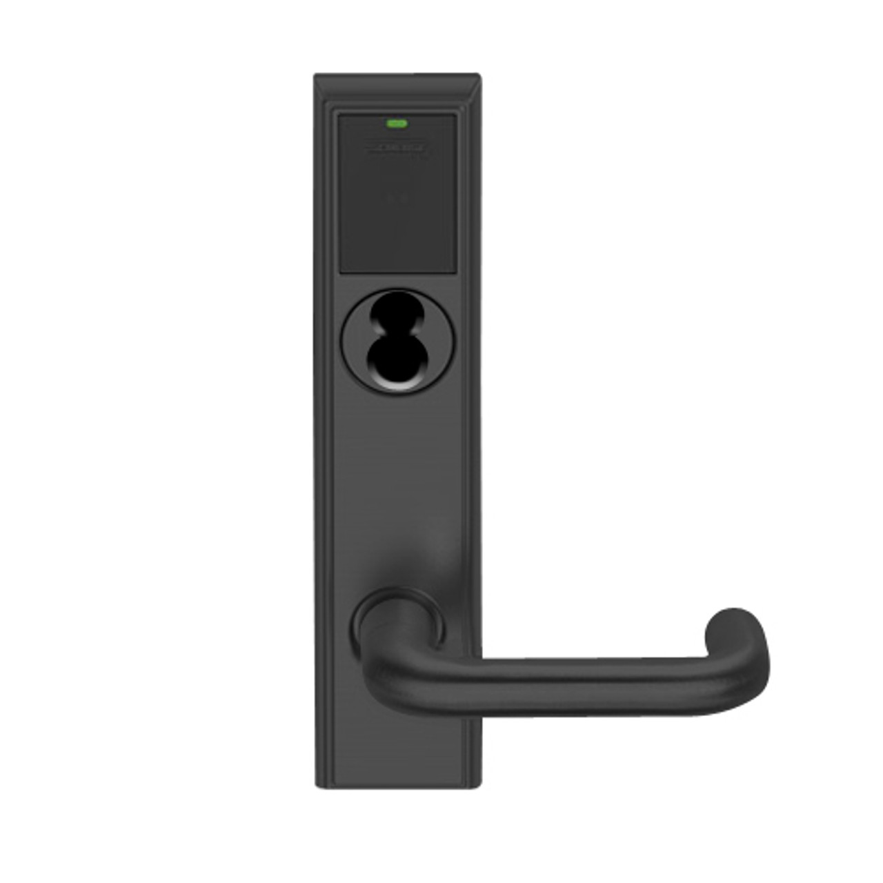 LEMB-ADD-J-03-622 Schlage Privacy/Office Wireless Addison Mortise Lock with Push Button, LED and Tubular Lever Prepped for FSIC in Matte Black