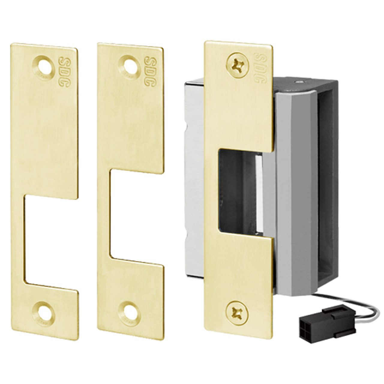 55-ABCD-LBM/LCM SDC 55 Series UniFLEX Universal Strike - Multi Application Pack Electric Strike with Door Secure Monitor in Dull Brass