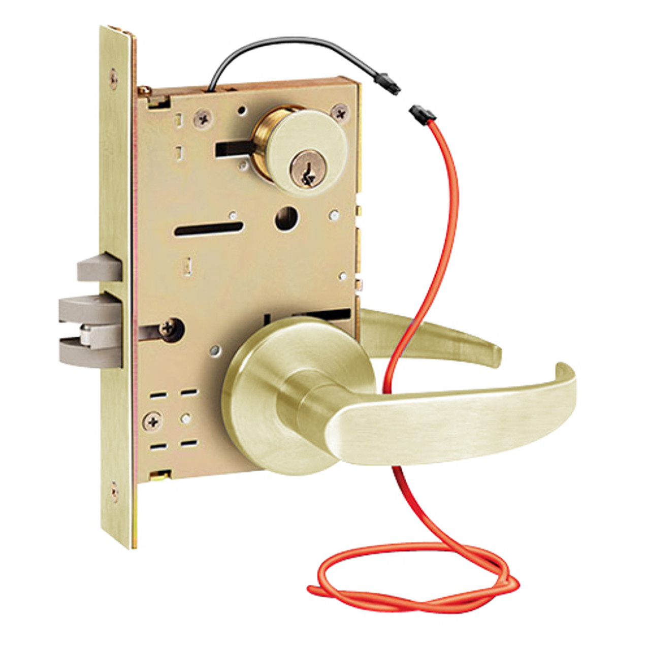 Z7850LDG SDC Z7800 Selectric Pro Series Locked Outside Sides Failsafe Electric Mortise Lock in Satin Brass