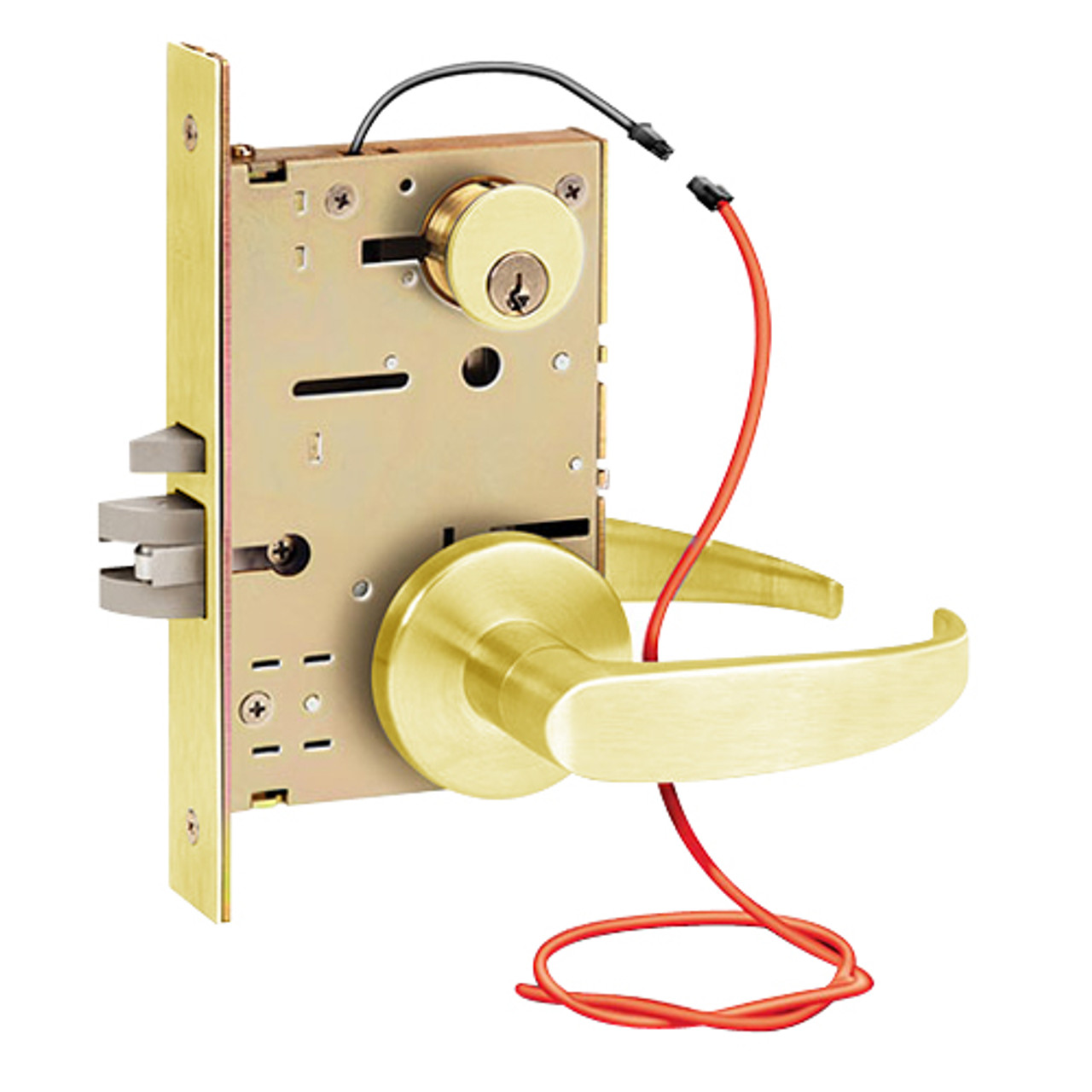 Z7850RRCG SDC Z7800 Selectric Pro Series Locked Outside Sides Failsafe Electric Mortise Lock in Bright Brass