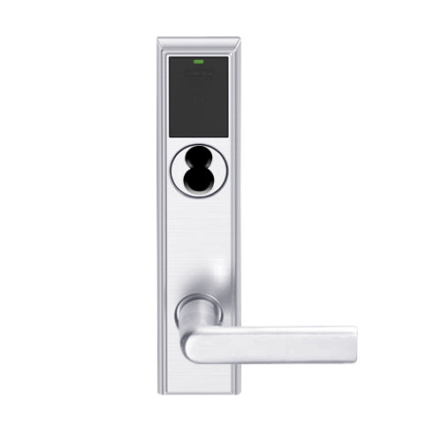 LEMB-ADD-J-01-625 Schlage Privacy/Office Wireless Addison Mortise Lock with Push Button, LED and 01 Lever Prepped for FSIC in Bright Chrome