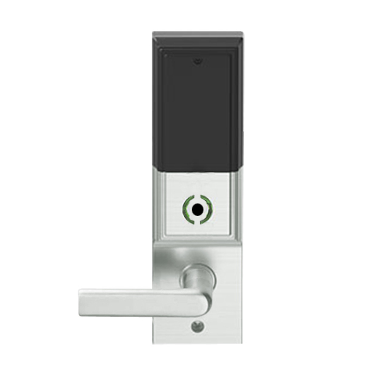 LEMS-ADD-BD-01-619 Schlage Storeroom Wireless Addison Mortise Lock with LED and 01 Lever Prepped for SFIC in Satin Nickel