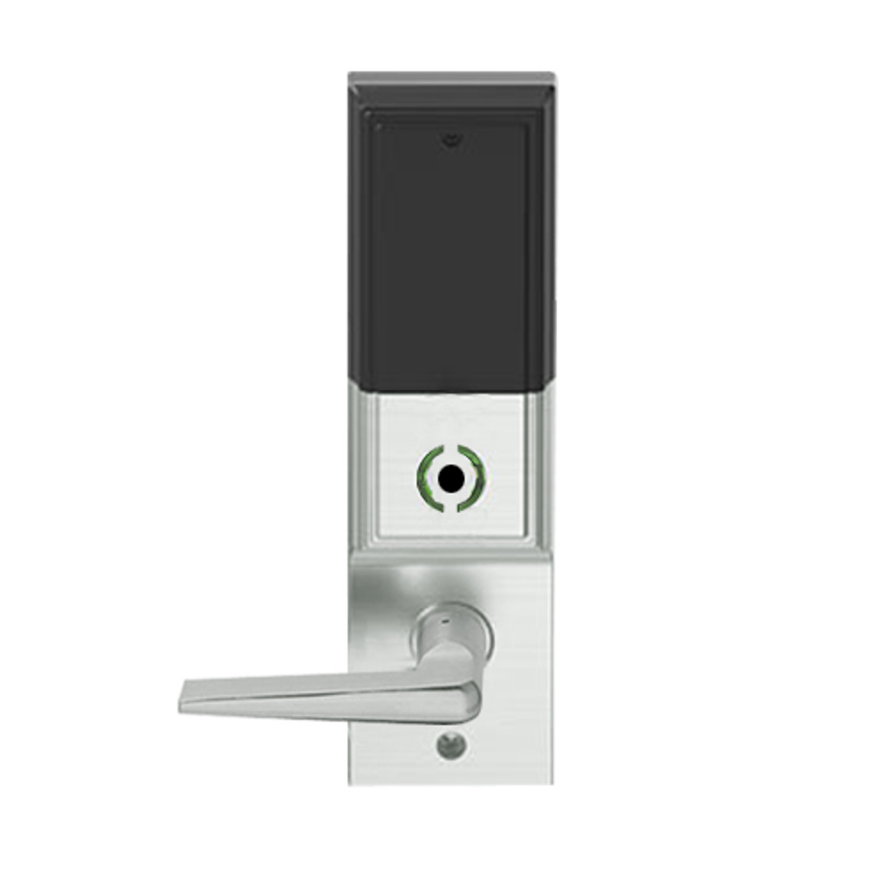 LEMS-ADD-BD-05-619 Schlage Storeroom Wireless Addison Mortise Lock with LED and 05 Lever Prepped for SFIC in Satin Nickel