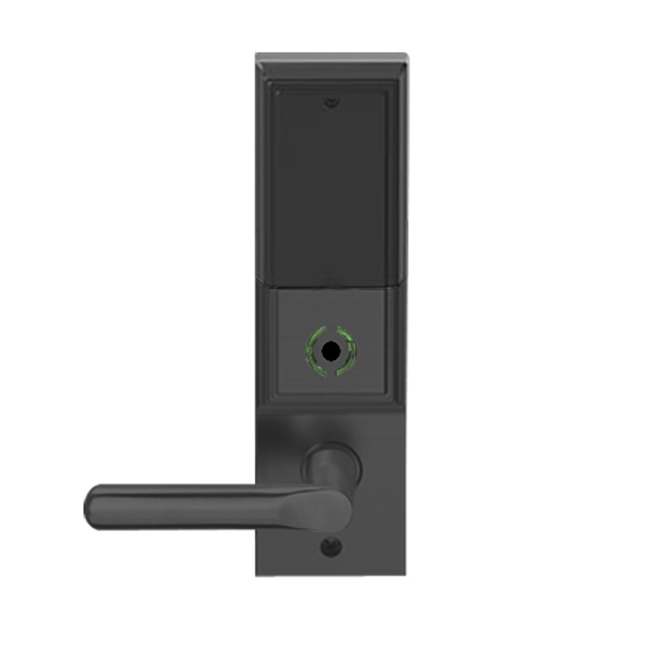 LEMS-ADD-BD-18-622 Schlage Storeroom Wireless Addison Mortise Lock with LED and 18 Lever Prepped for SFIC in Matte Black