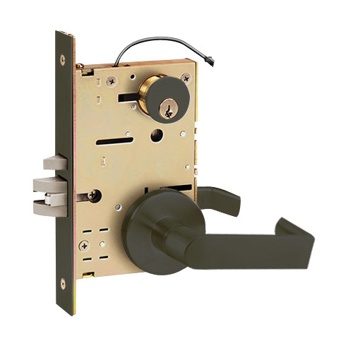 Z7850LRHE SDC Z7800 Selectric Pro Series Locked Outside Sides Failsecure Mode Electric Mortise Lock with Eclipse Lever in Oil Rubbed Bronze