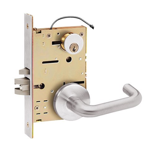 Z7830LUN SDC Z7800 Selectric Pro Series Locked Both Sides Failsafe Electric Mortise Lock with Nova Lever in Satin Stainless Steel