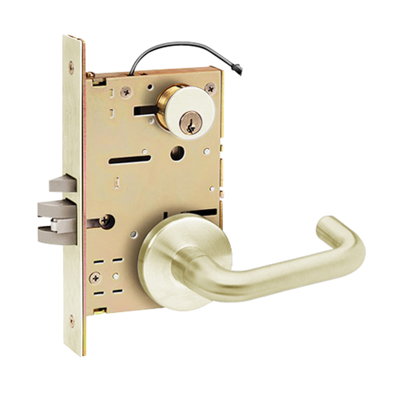 Z7830RDN SDC Z7800 Selectric Pro Series Locked Both Sides Failsafe Electric Mortise Lock with Nova Lever in Satin Brass