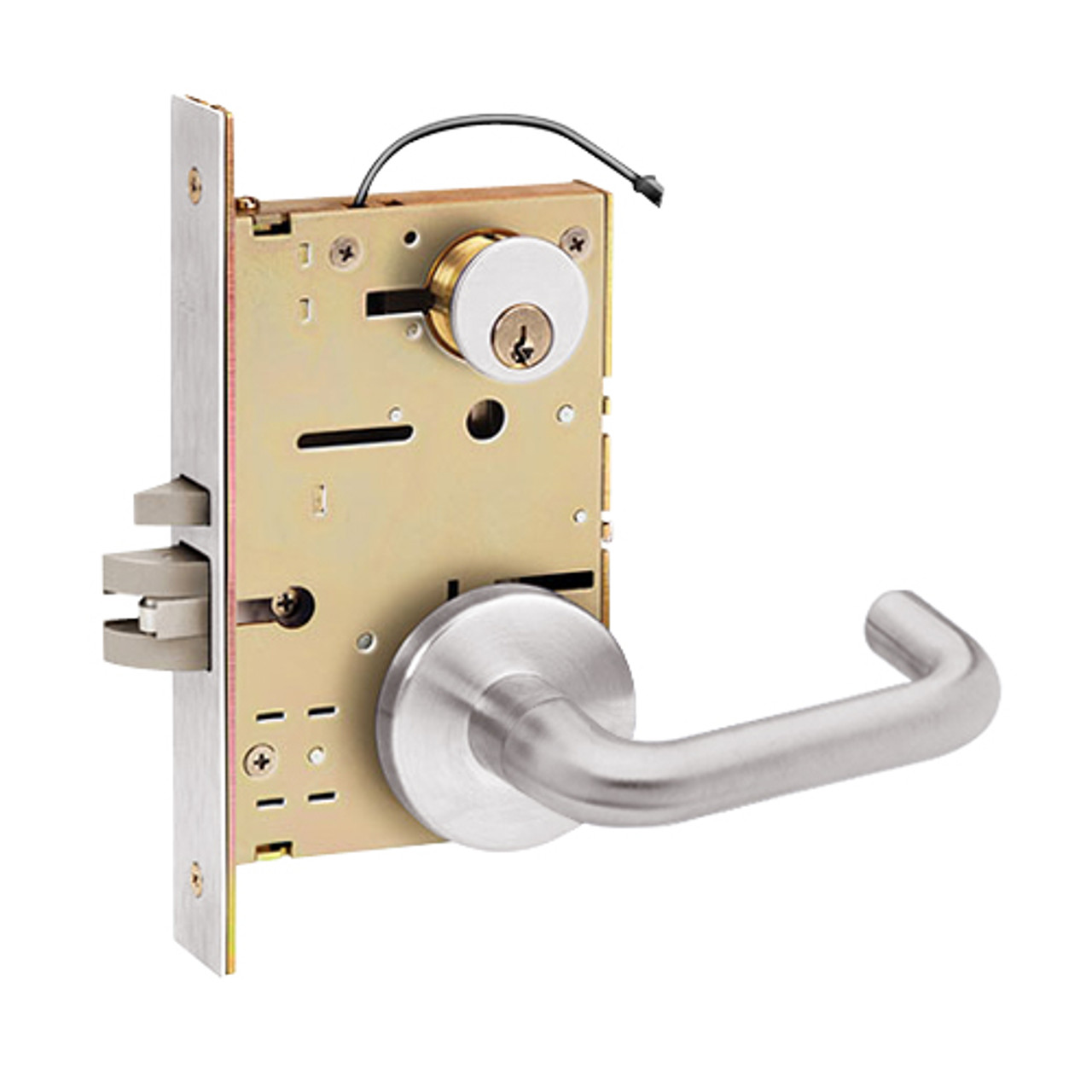 Z7830RRUN SDC Z7800 Selectric Pro Series Locked Both Sides Failsafe Electric Mortise Lock with Nova Lever in Satin Stainless Steel