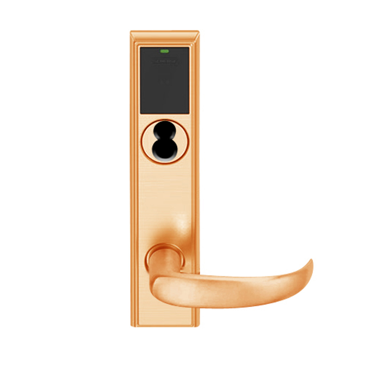 LEMB-ADD-BD-17-612 Schlage Privacy/Office Wireless Addison Mortise Lock with Push Button, LED and Sparta Lever Prepped for SFIC in Satin Bronze