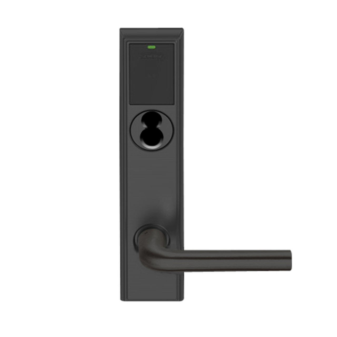 LEMB-ADD-BD-02-622 Schlage Privacy/Office Wireless Addison Mortise Lock with Push Button, LED and 02 Lever Prepped for SFIC in Matte Black