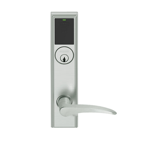 LEMD-ADD-P-12-619-LH Schlage Privacy/Apartment Wireless Addison Mortise Deadbolt Lock with LED and 12 Lever in Satin Nickel