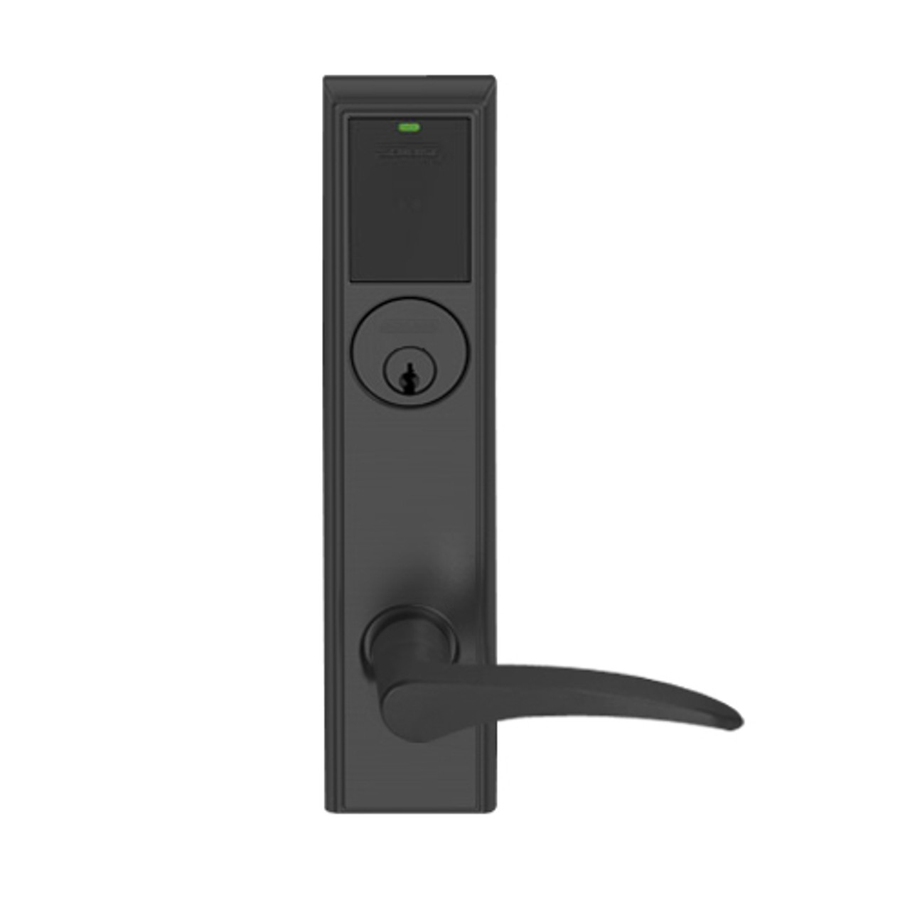 LEMD-ADD-P-12-622-RH Schlage Privacy/Apartment Wireless Addison Mortise Deadbolt Lock with LED and 12 Lever in Matte Black